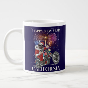 Dog Drives A Motorcycle To California Large Coffee Mug