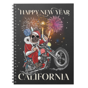 Dog Drives A Motorcycle To California Notebook