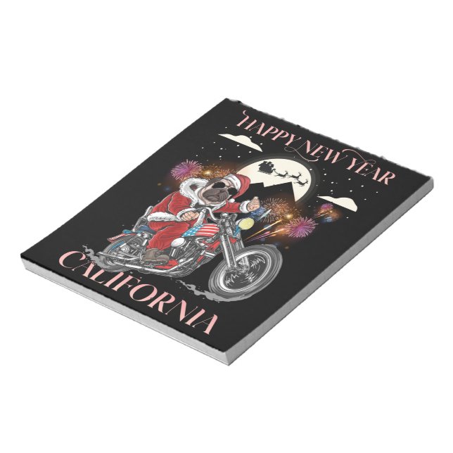 Dog Drives A Motorcycle To California Notepad (Rotated)