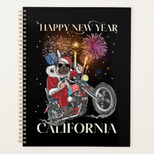 Dog Drives A Motorcycle To California Planner