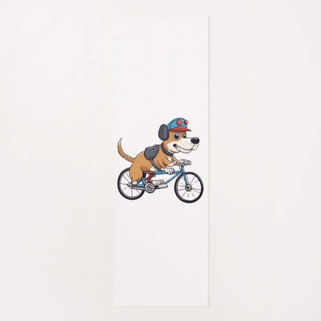 dog driving a bicycle yoga mat (Front)