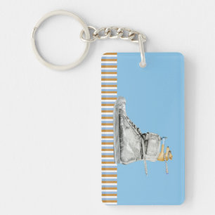 Dog Driving a Shoe striped Acrylic Keychain
