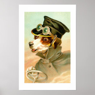 Dog driving poster