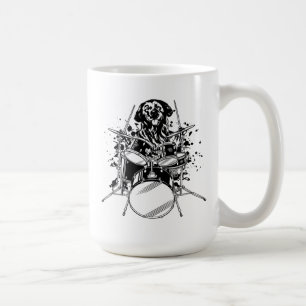 Dog Drummer Playing Drums Coffee Mug