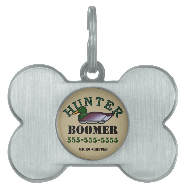 Dog Duck Hunter Pet Name Tag (Front)