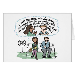 Dog-Eared Page Horror card for book lovers