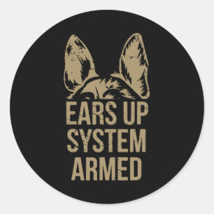dog ears classic round sticker