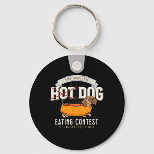 Dog Eating In Springfield Ohio Key Ring