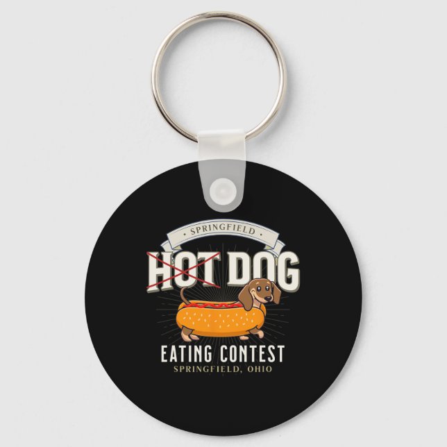 Dog Eating In Springfield Ohio  Key Ring (Front)