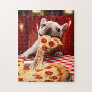 Dog Eating Pizza Slice Jigsaw Puzzle