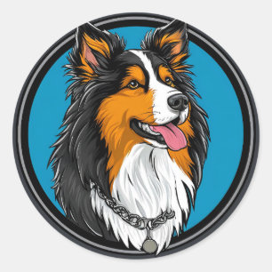 Dog Elegant Art Classic Round Sticker