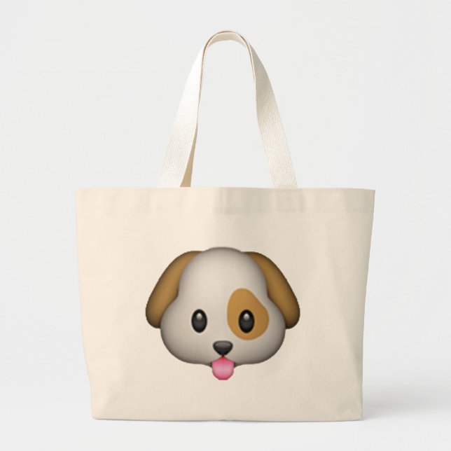 Dog - Emoji Large Tote Bag (Front)