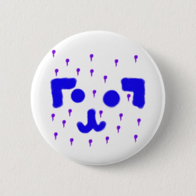 Dog Emoticon Paint Drip 6 Cm Round Badge (Front)