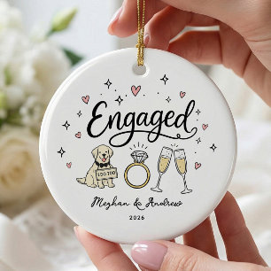 Dog Engagement Ornament Personalised