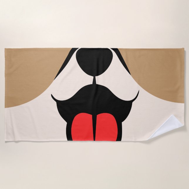Dog Face Beach Towel (Front)