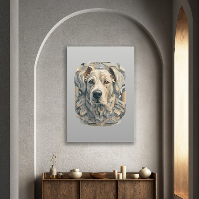 Dog face l beige grey l aesthetic mosaic [BD-B2] Poster (Creator Uploaded)