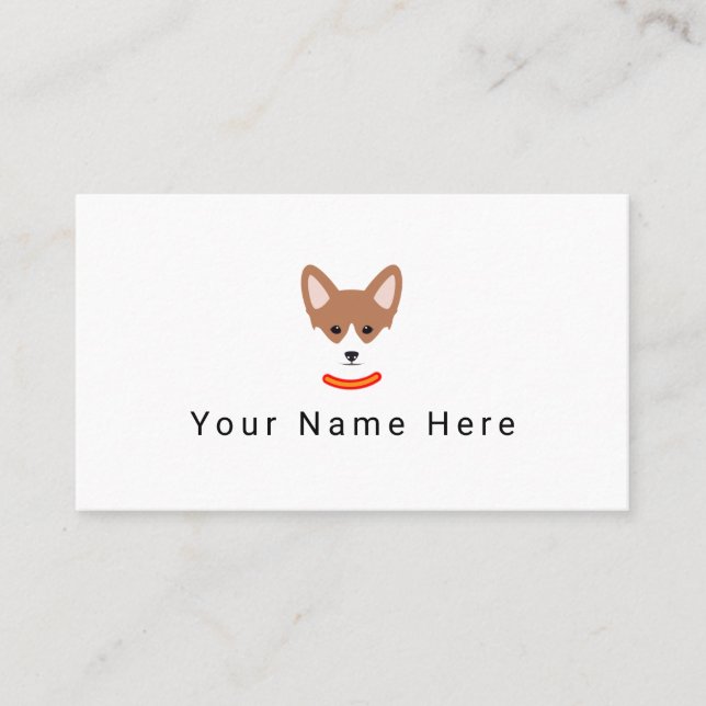 Dog face label business card (Front)