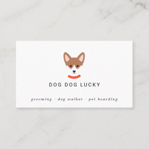 Dog face label business card