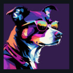 Dog face pop art poster<br><div class="desc">Dog head drawn using WPAP art style, pop art illustration</div>