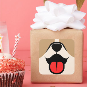 Dog Face Square Sticker
