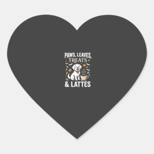 Dog Fall Latte Halloween Heart Sticker