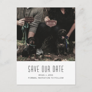 Dog Family Photo Unique Save the Date Announcement Postcard