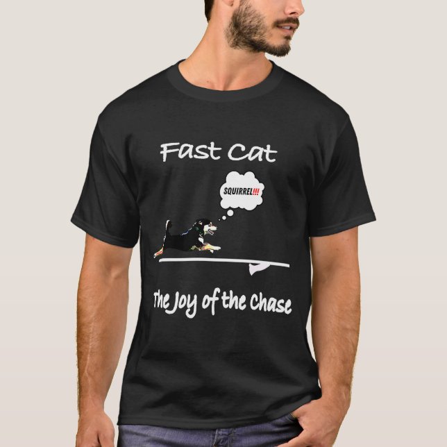 Dog   Fast Cat  Squirrel  with Thunder Shiba T-Shirt (Front)