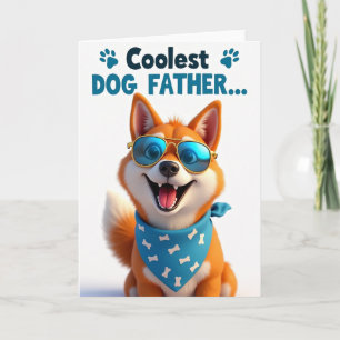Dog Father Cartoon Portrait Card