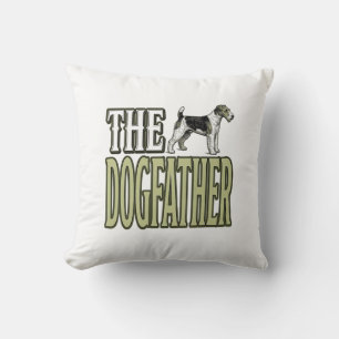 Dog Father Terrier Vintage Engraving Shirt Design_ Cushion