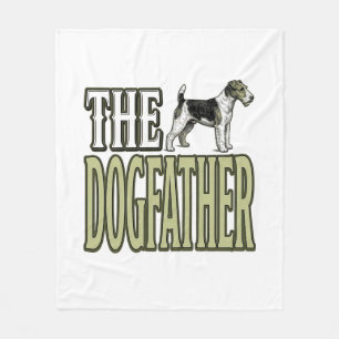 Dog Father Terrier Vintage Engraving Shirt Design_ Fleece Blanket