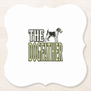 Dog Father Terrier Vintage Engraving Shirt Design_ Paper Coaster