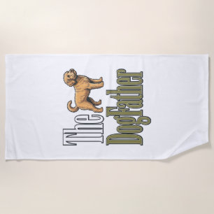 Dog Father Vintage Engraving Dog Lover Design_1 Beach Towel