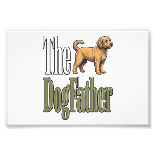 Dog Father Vintage Engraving Dog Lover Design_1 Photo Print