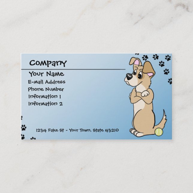Dog Fetch Attitude Business Cards (Front)