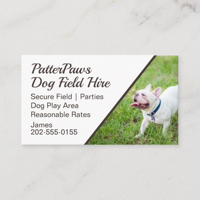 Dog Field Hire Puppy Park Business Card (Front)