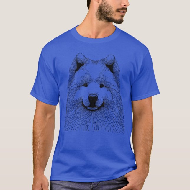 Dog Fingerprint Samoyed Dad Mom for Men Women girl T-Shirt (Front)