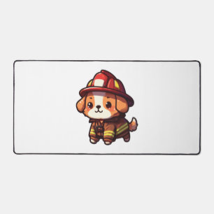 Dog Firefighter Classic T-Shirt (2) Desk Mat