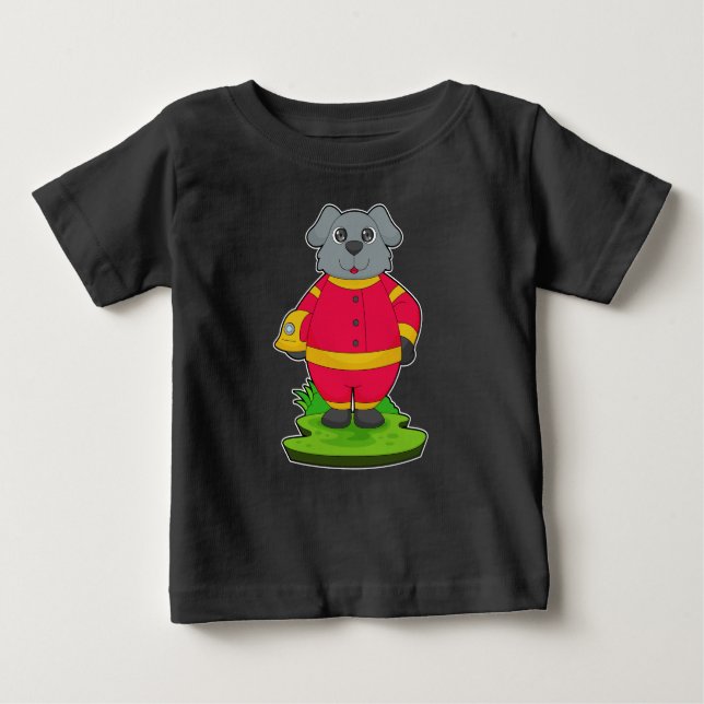 Dog Firefighter Fire department Baby T-Shirt (Front)