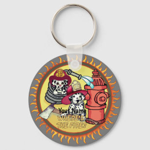 Dog firefighter keychain