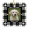Dog FIRST CHRISTMAS Black White Tan Plaid
