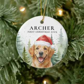Dog First Christmas Pet Puppy Photo Personalised Ceramic Ornament