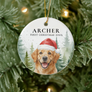 Dog First Christmas Pet Puppy Photo Personalized  Ceramic Ornament