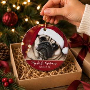 Dog First Christmas Photo Ornament