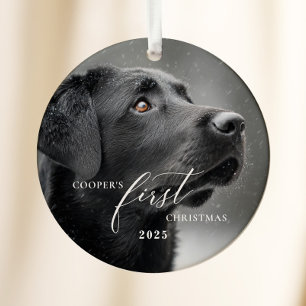 Dog First Christmas Script Ornament