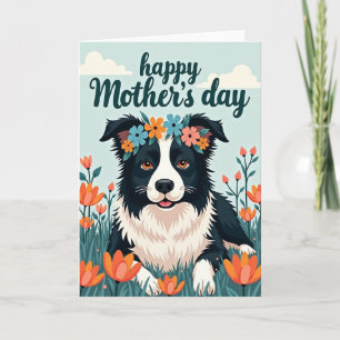 Dog Floral Mothers Day Best Wishes Card