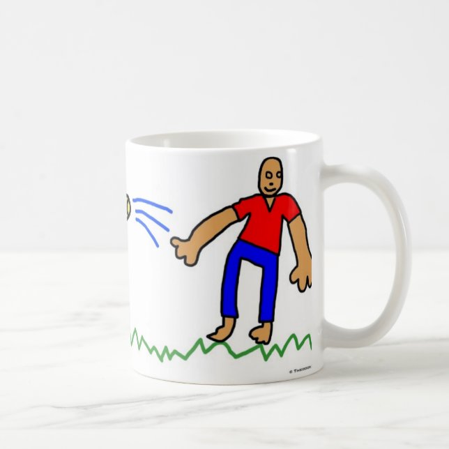 Dog follows the trajectory of a ball coffee mug (Right)