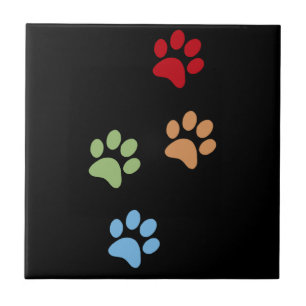 Dog footprint ceramic tile