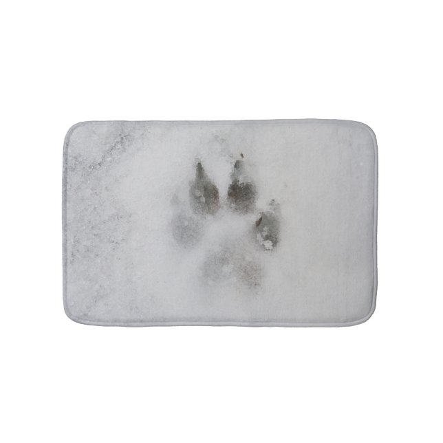 Dog Footprint in Snow Bath Mat (Front)