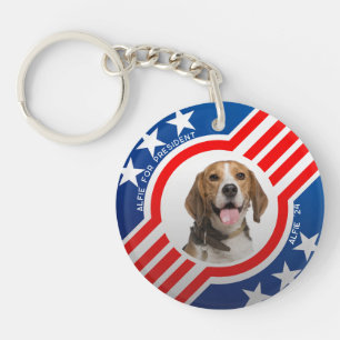 Dog for President Photo USA Elections Personalised Key Ring
