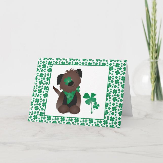 Dog Four Leaf Clover Green Card (Front)